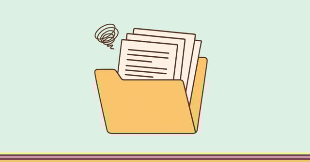 Folder showing old documents inside