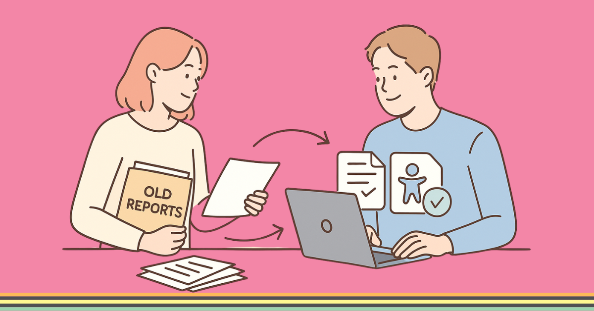 People discussing accessiblity with old documents